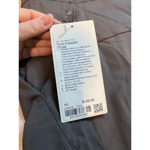 Lululemon Womens Twill Woven Overalls Pride Traverse Grey Size 10 - Picture 6 of 6